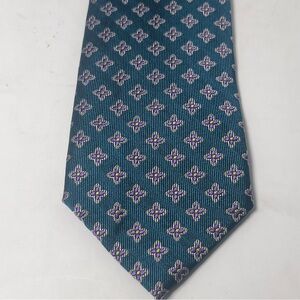 Ben Sherman Slim Patterned‎ Tie Teal with Purple Floral Pattern